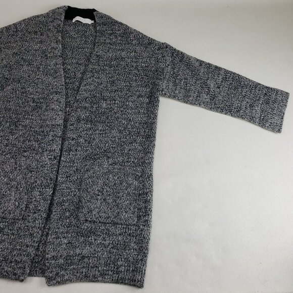 Astr The Label Open Front Cardigan Womens Medium Gray Wool Blend Chunky Sweater - Picture 2 of 10
